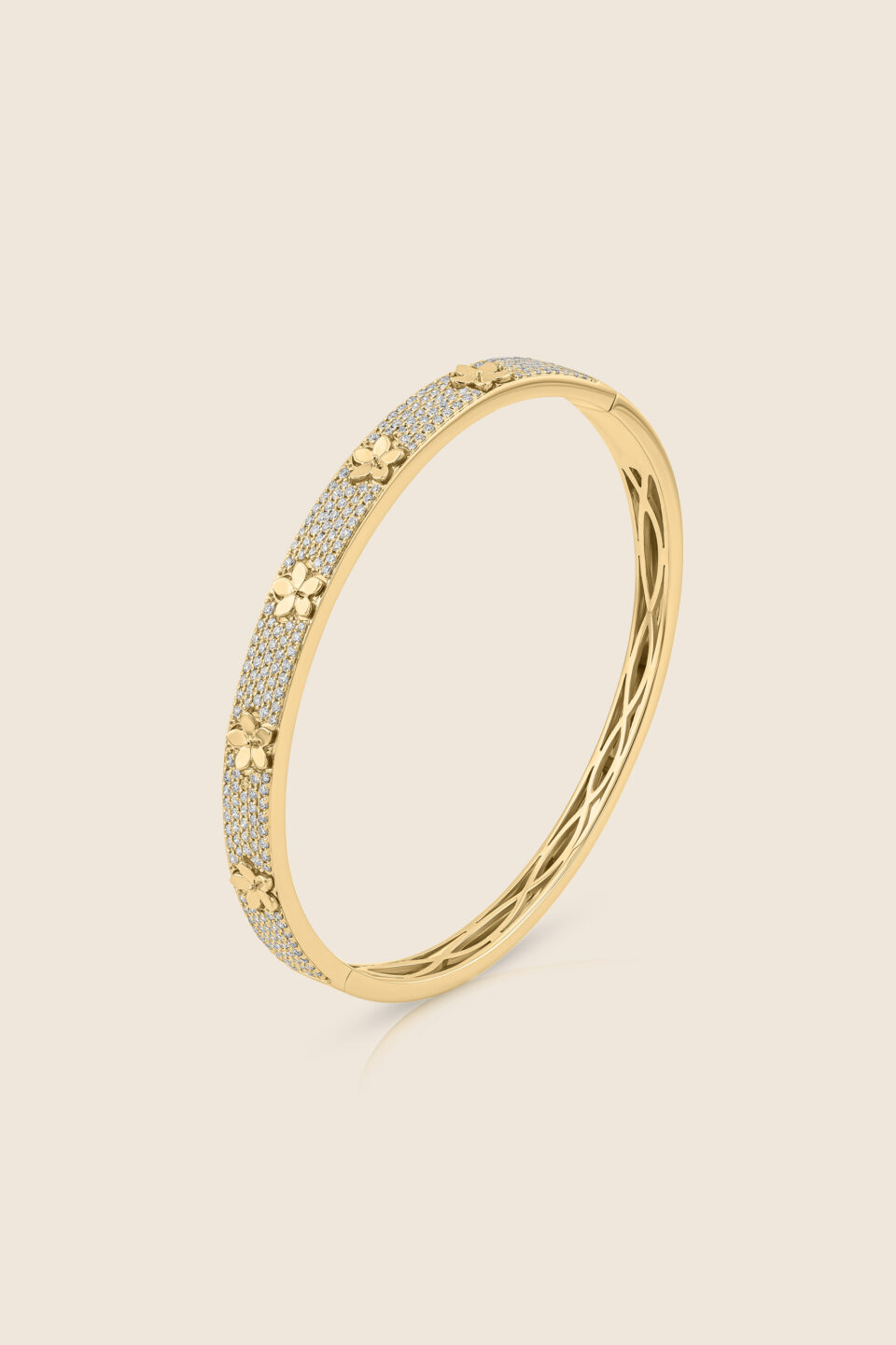 amara yellow gold full diamond bangle