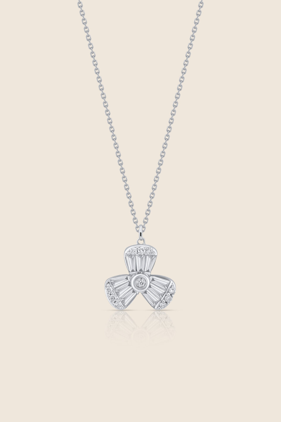 amara white gold diamond flower pendant