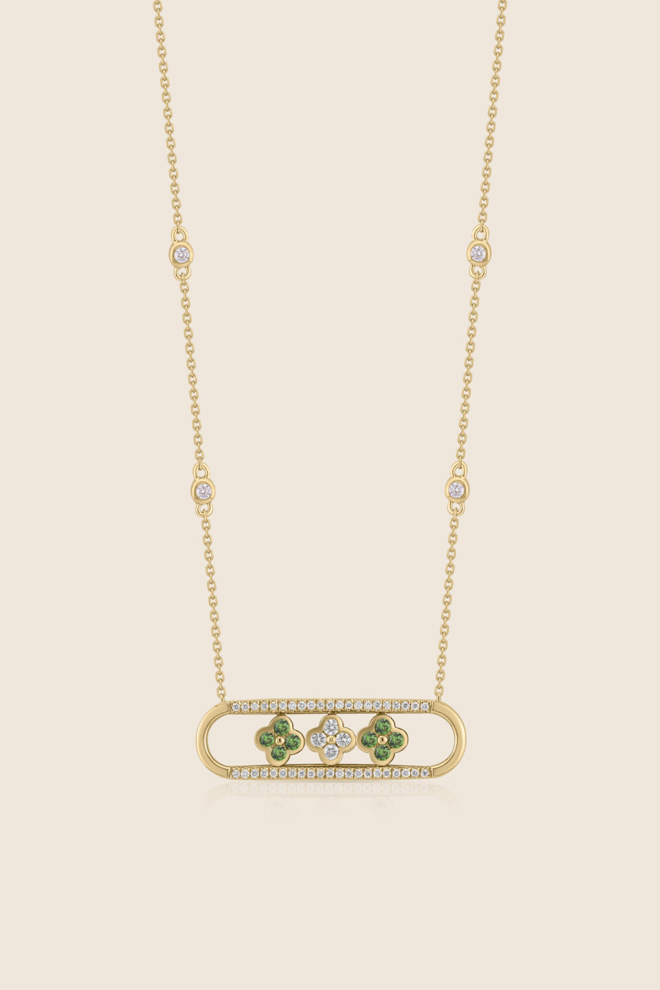 amara yellow gold diamond pendant flower emerald