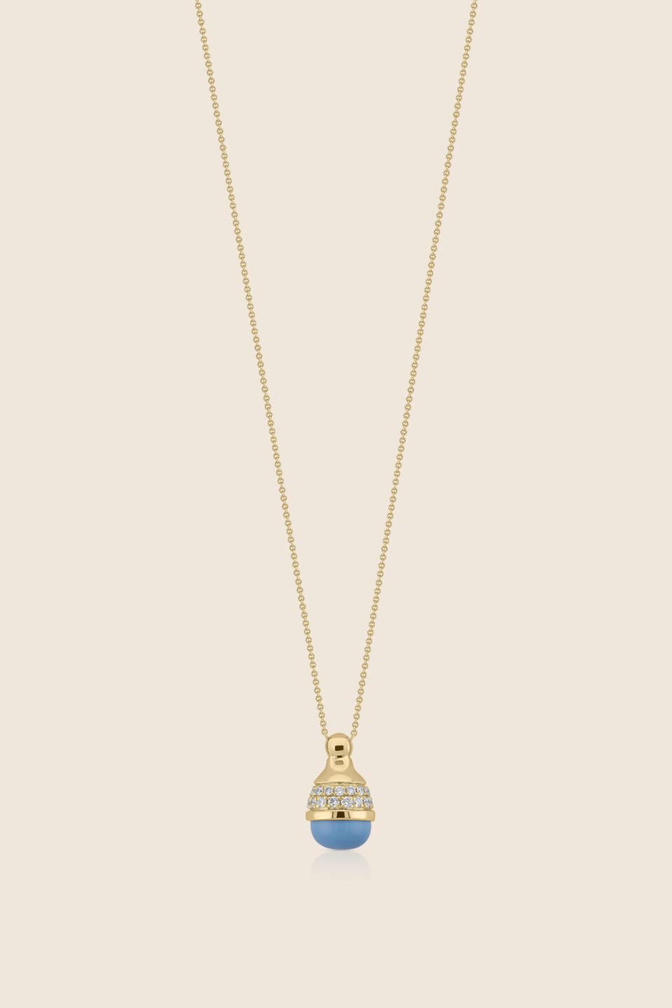 nephele yellow gold diamond pendant with turquoise drops