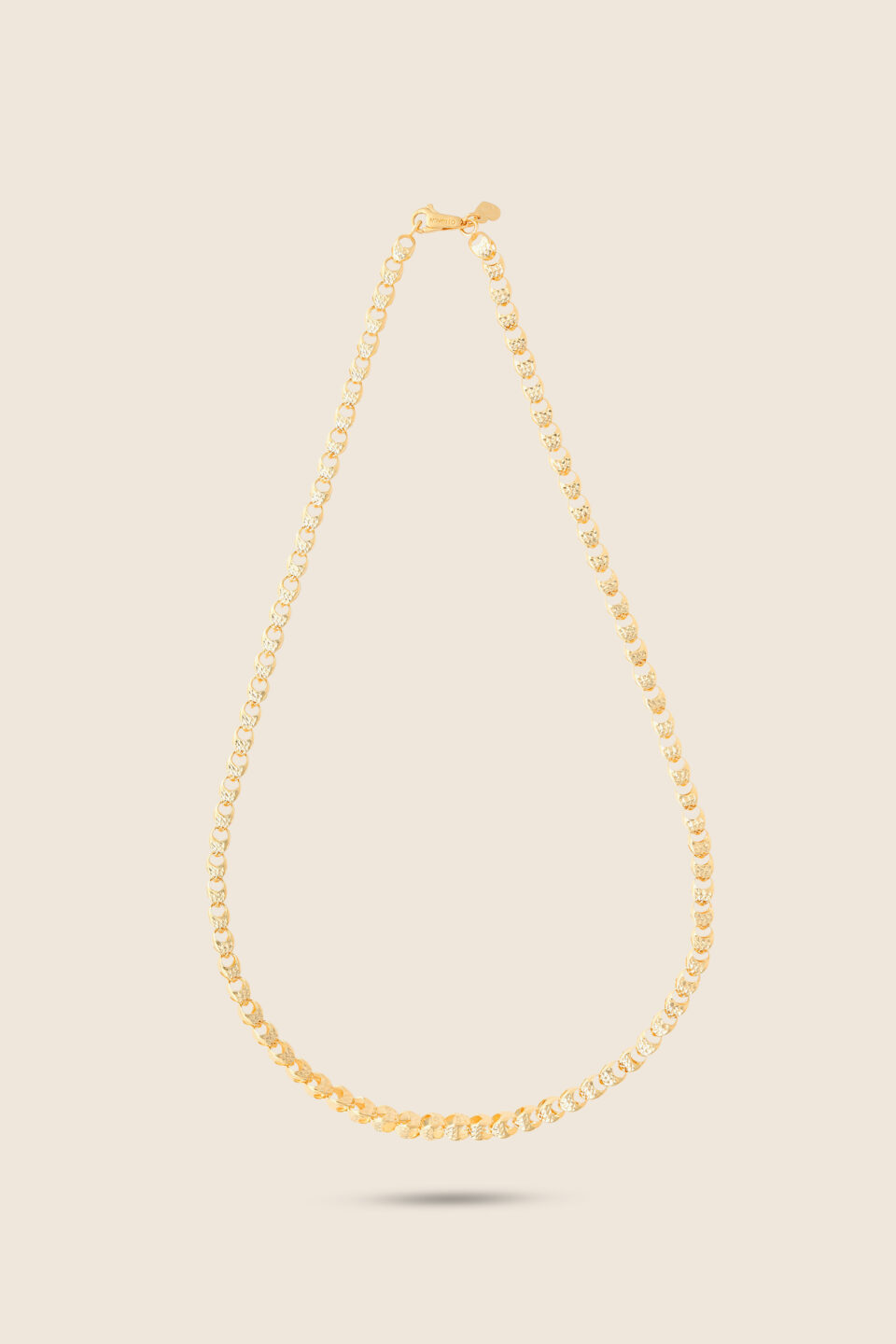 Affinity yellow gold wide-link full-motive necklace