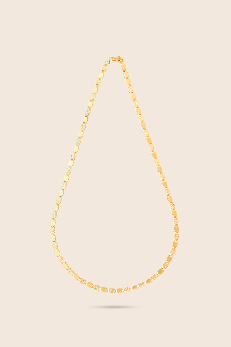 Affinity yellow gold interlink full motive unisex necklace
