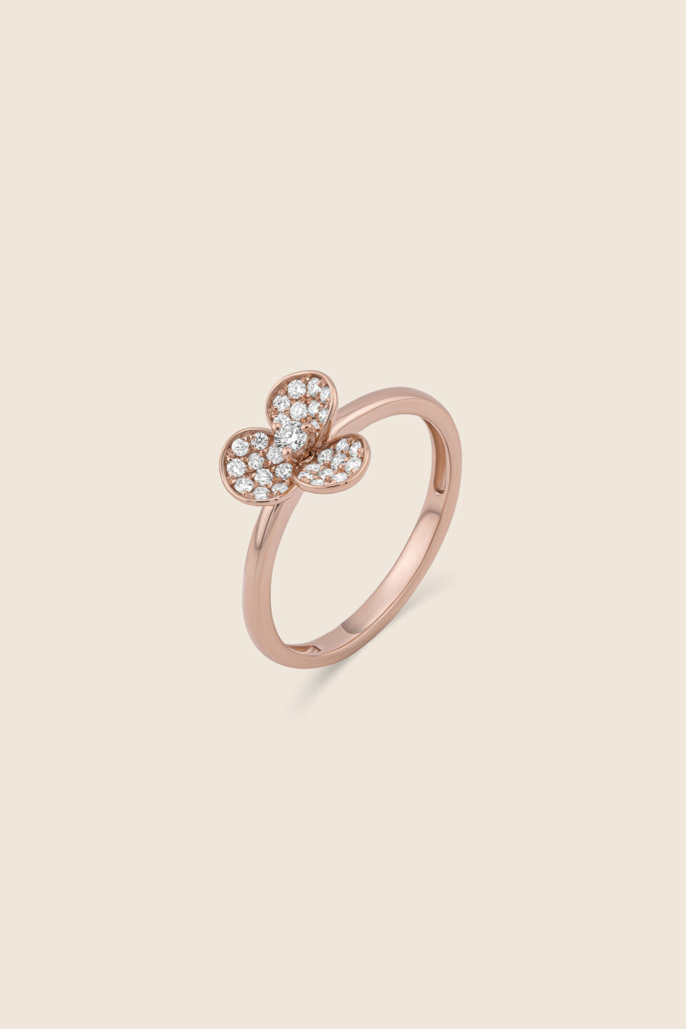 amara rose gold flower diamond ring