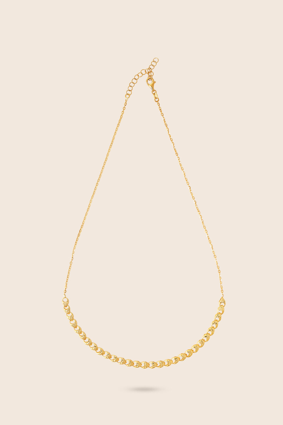 Affinity yellow gold widelink half motive necklace