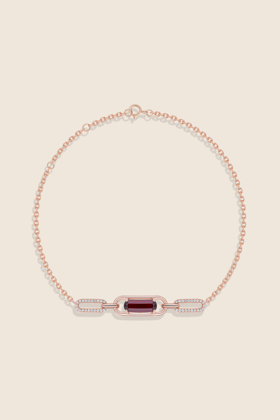 affinity rose gold diamond bracelet with garnet