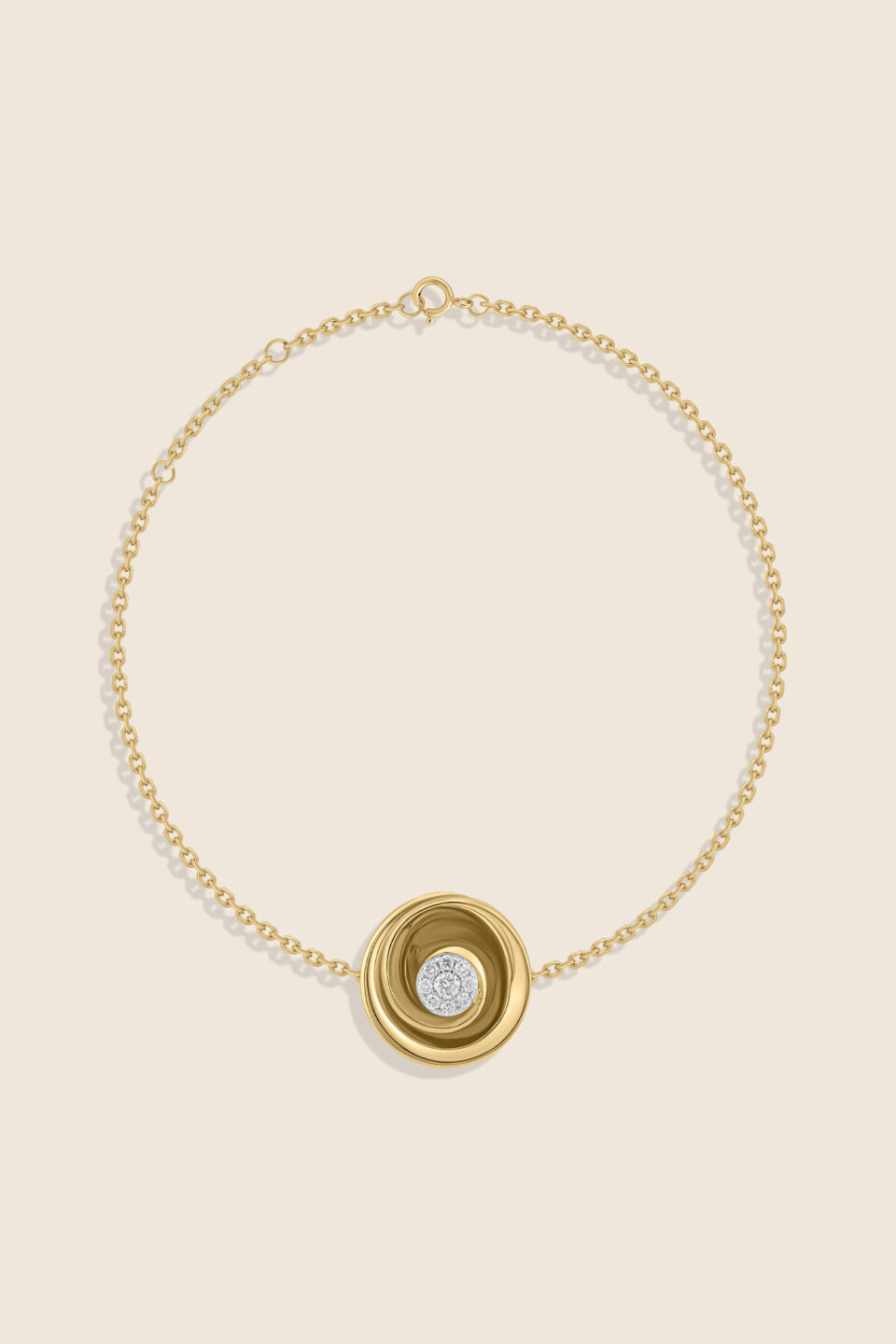 Classic yellow gold diamond simplified rose bracelet