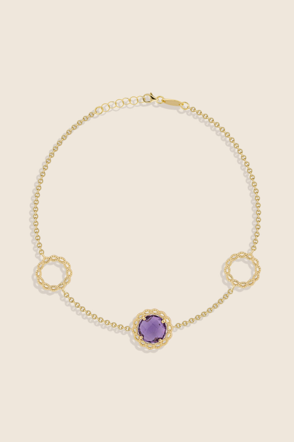 Chiara yellow gold bracelet with amethyst