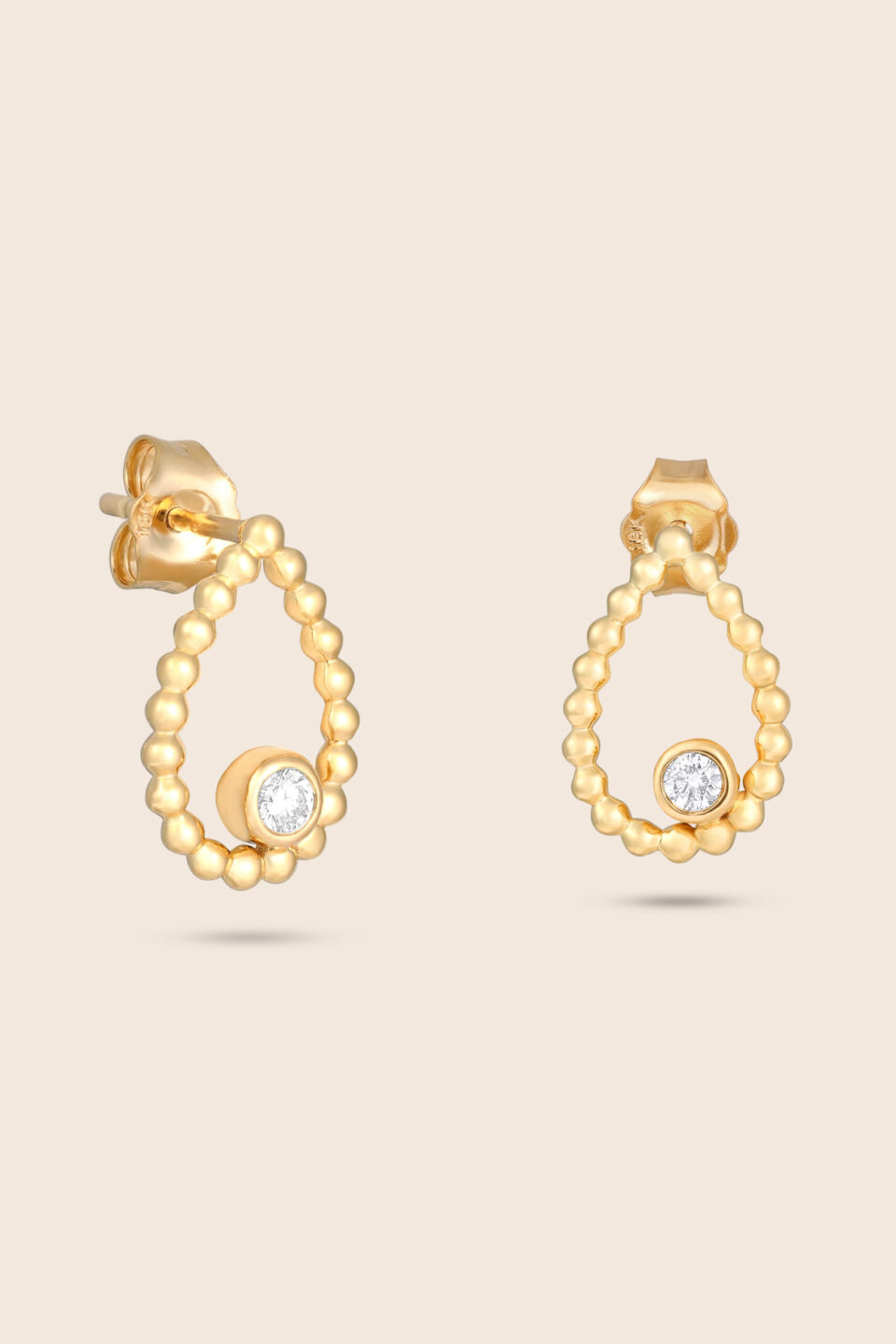 Bubbleiss yellow gold diamond drop earring