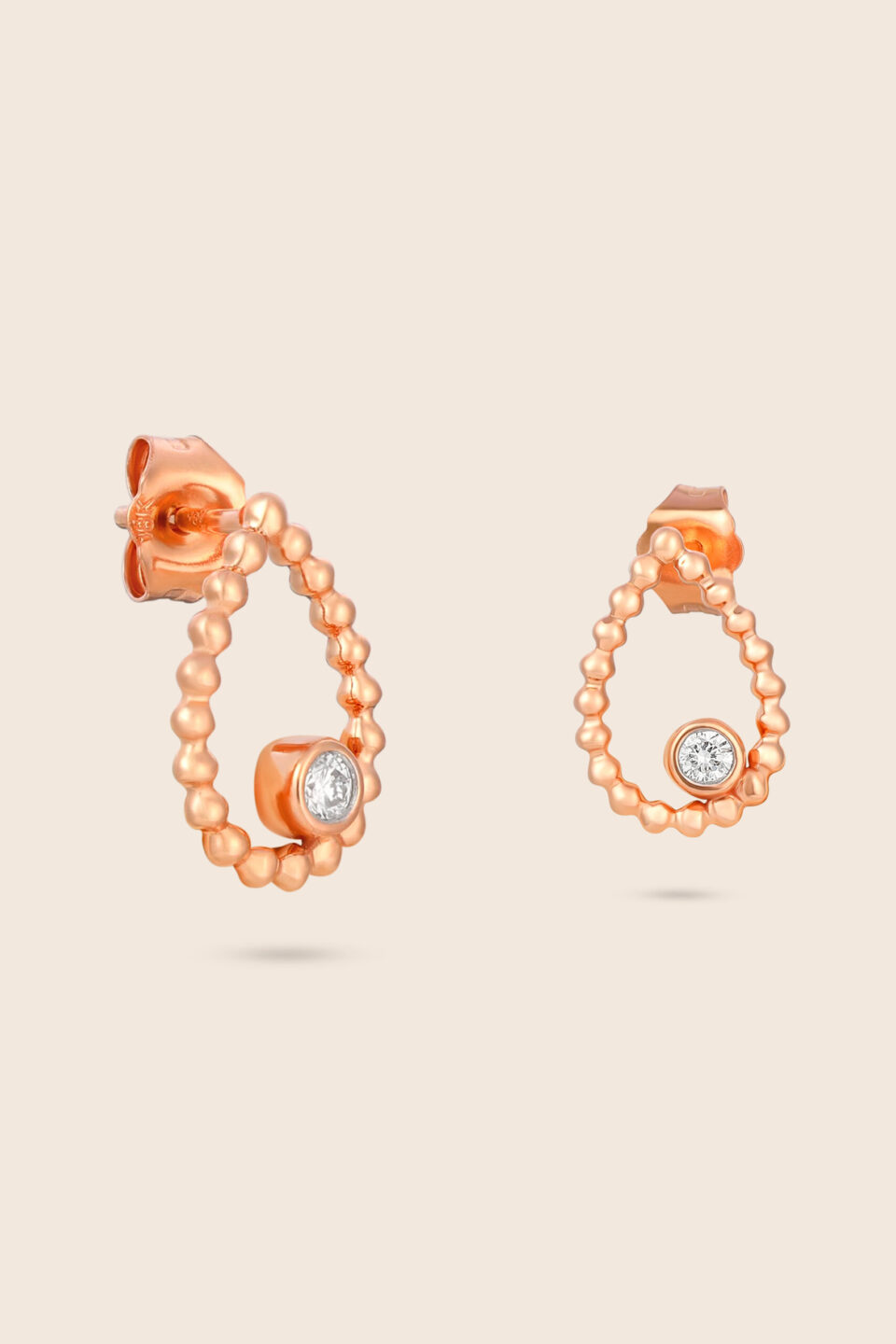 Bubbleiss rose gold diamond drop earring