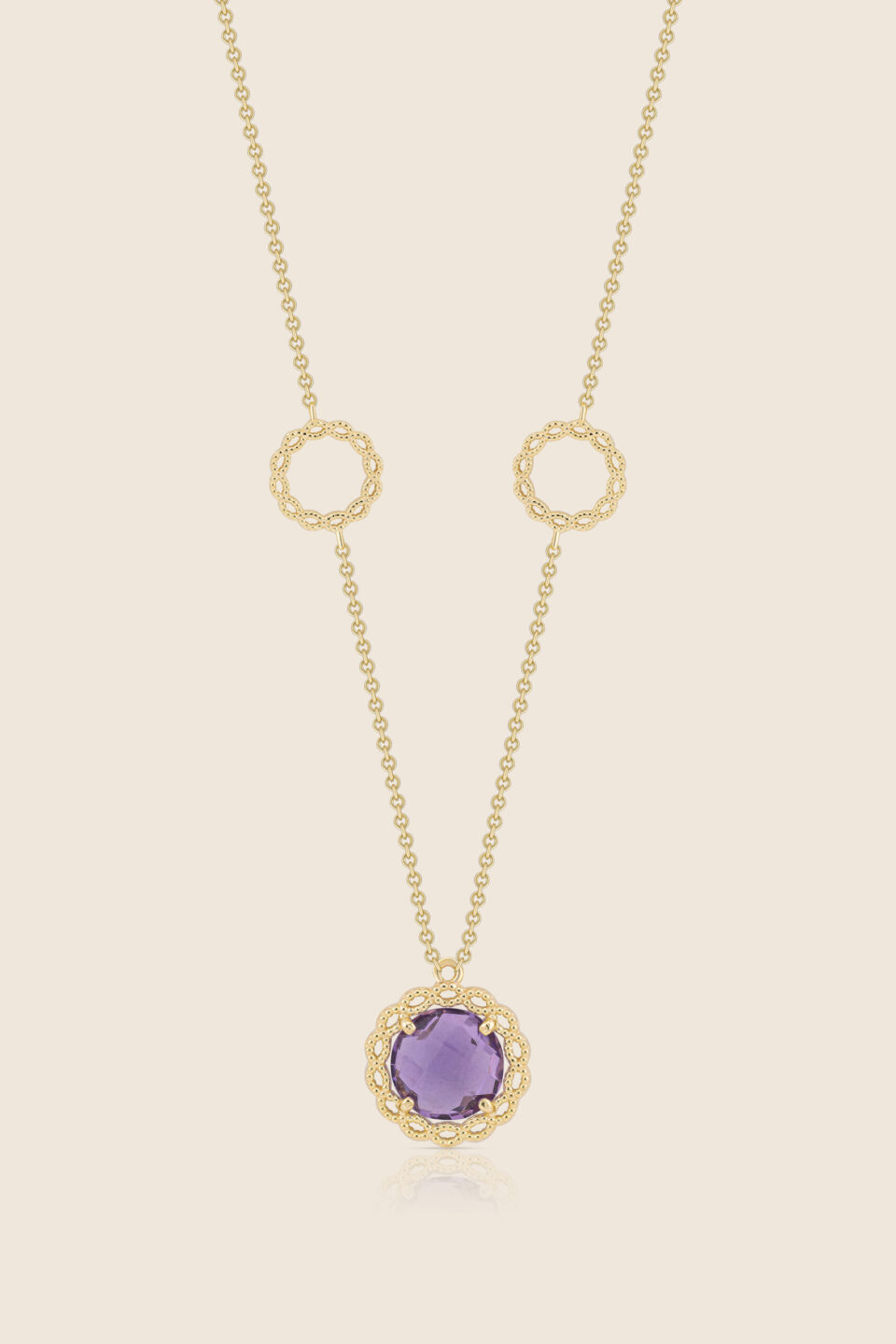 Chiara yellow gold pendant with amethyst