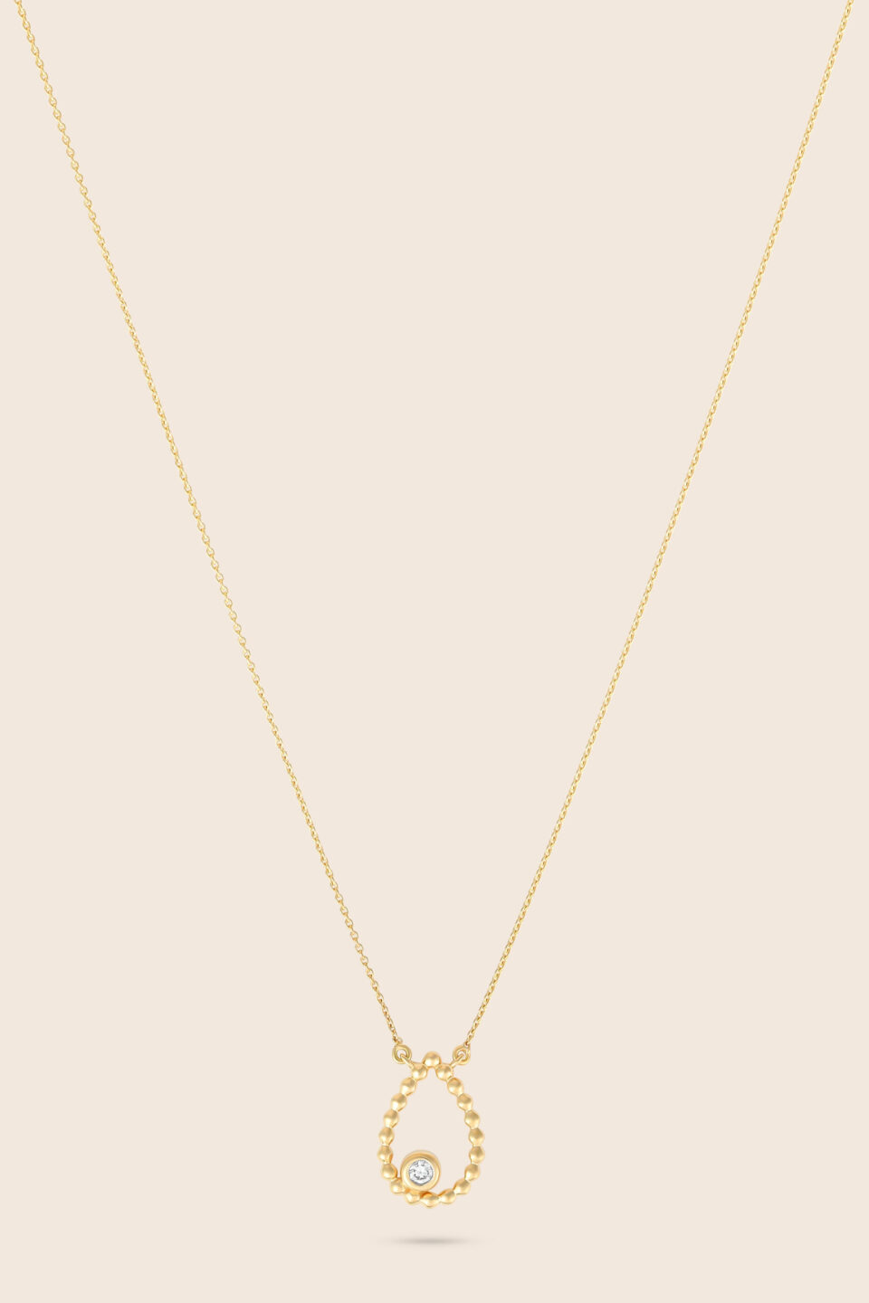 Bubbleiss yellow gold diamond drop pendant