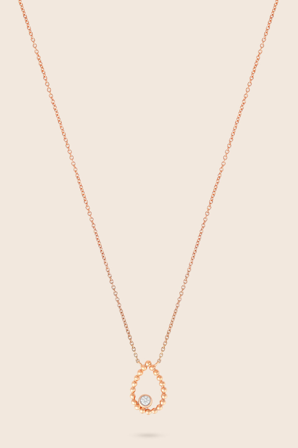 Bubbleiss rose gold diamond drop pendant