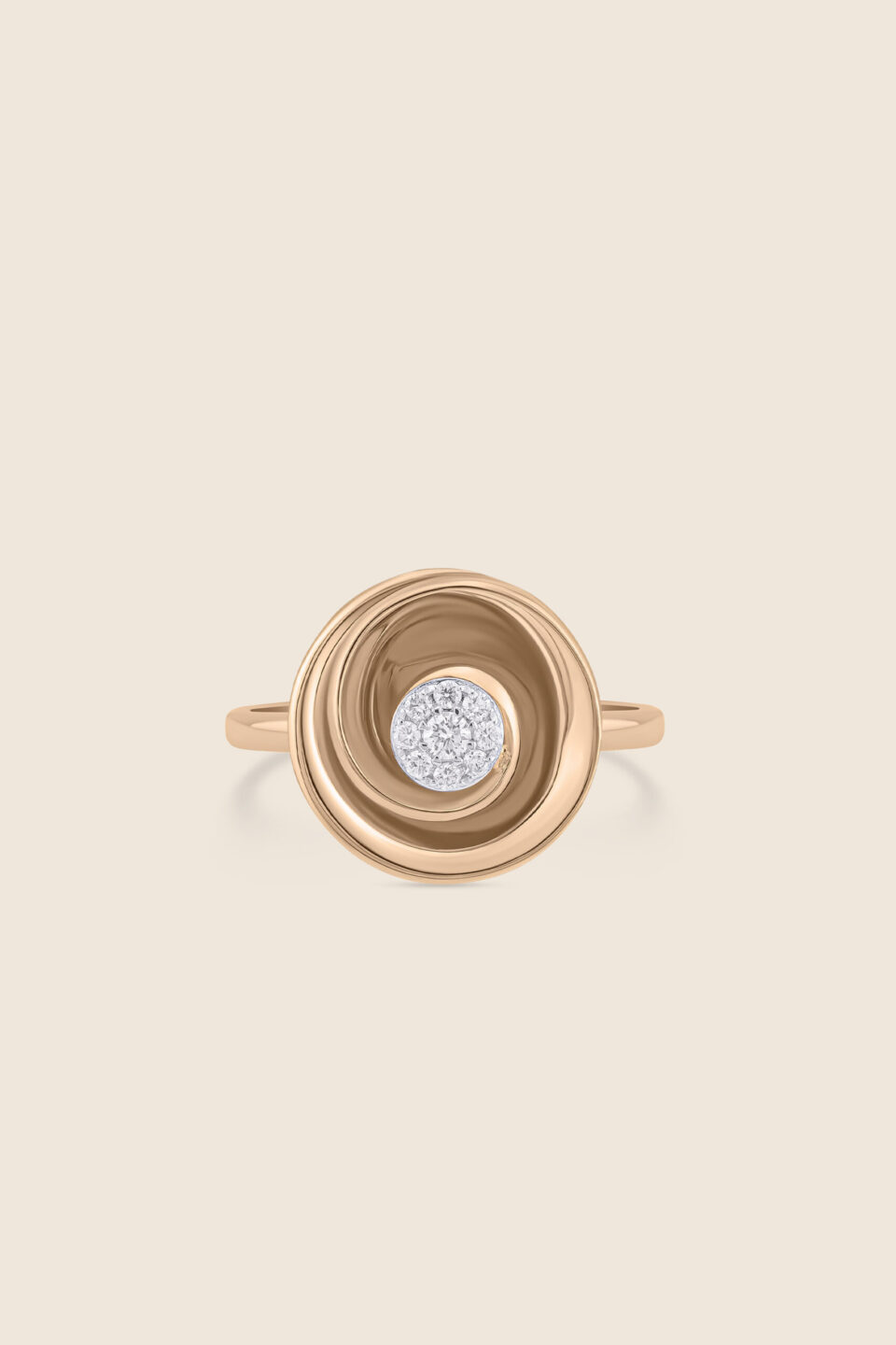 Classic rose gold diamond simplified rose ring