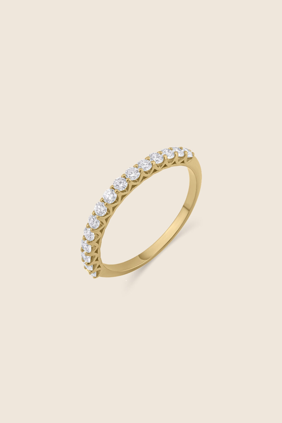 Classic yellow gold diamond basket setting band