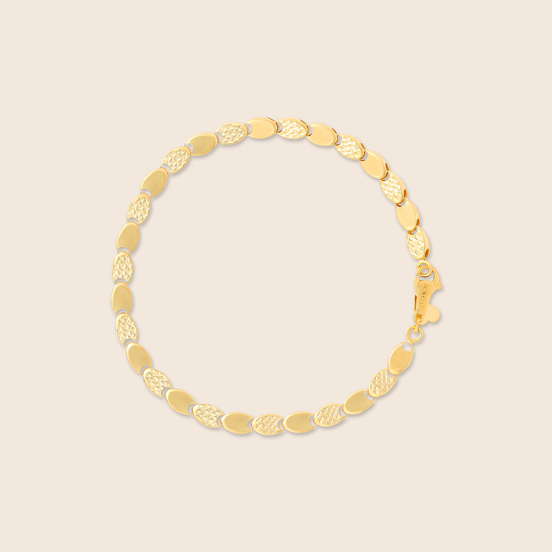 0704W6ONZR_1 Affinity yellow gold interlinked unisex bracelet - Image 1