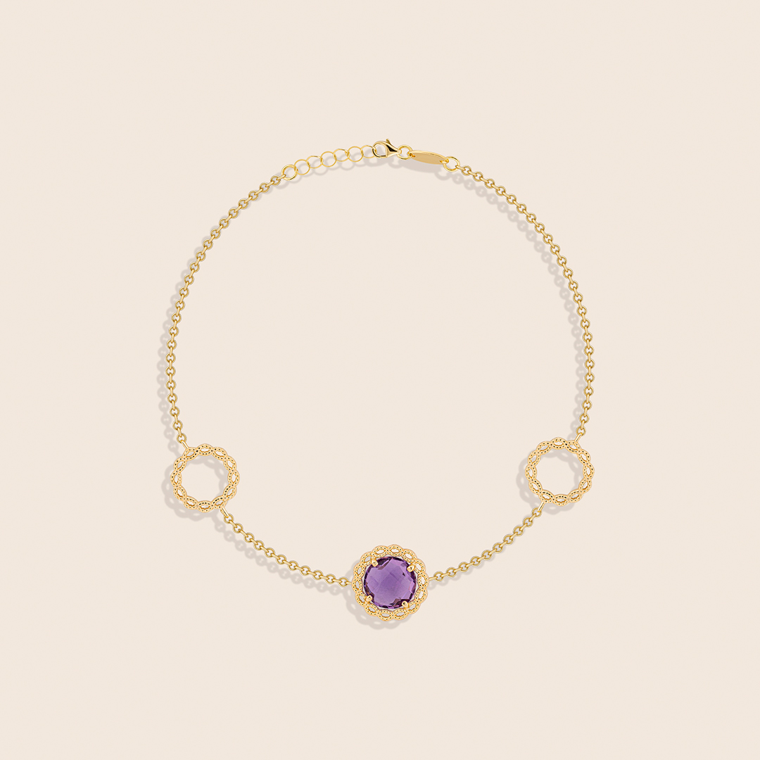 149 Chiara yellow gold bracelet with amethyst - Image 1