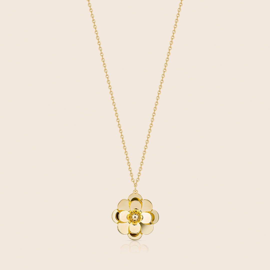 150 Glint yellow gold single flower pendant - Image 1