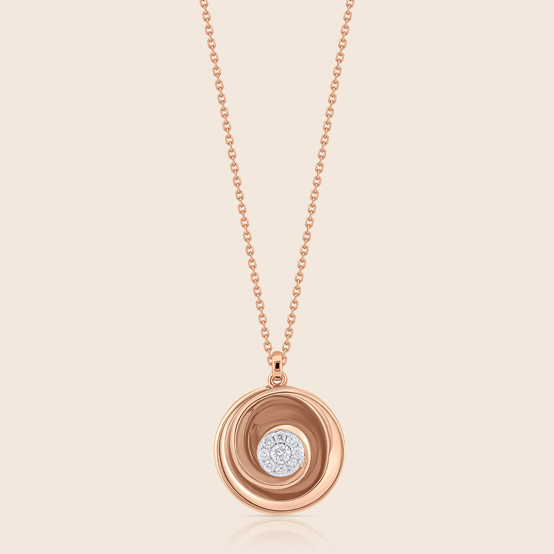 176 Classic rose gold diamond simplified rose pendant - Image 1