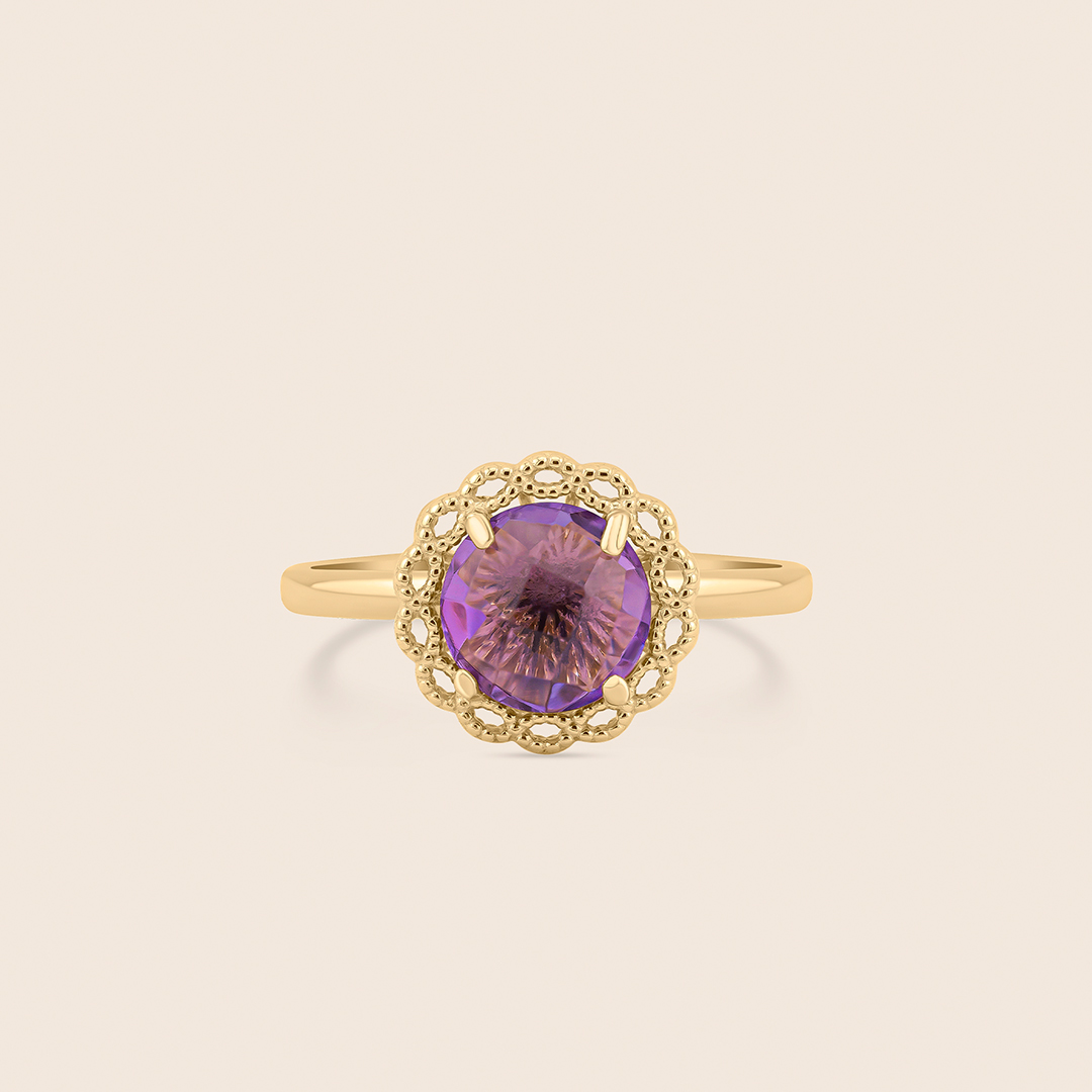 197 Chiara yellow gold ring with amethyst - Image 1