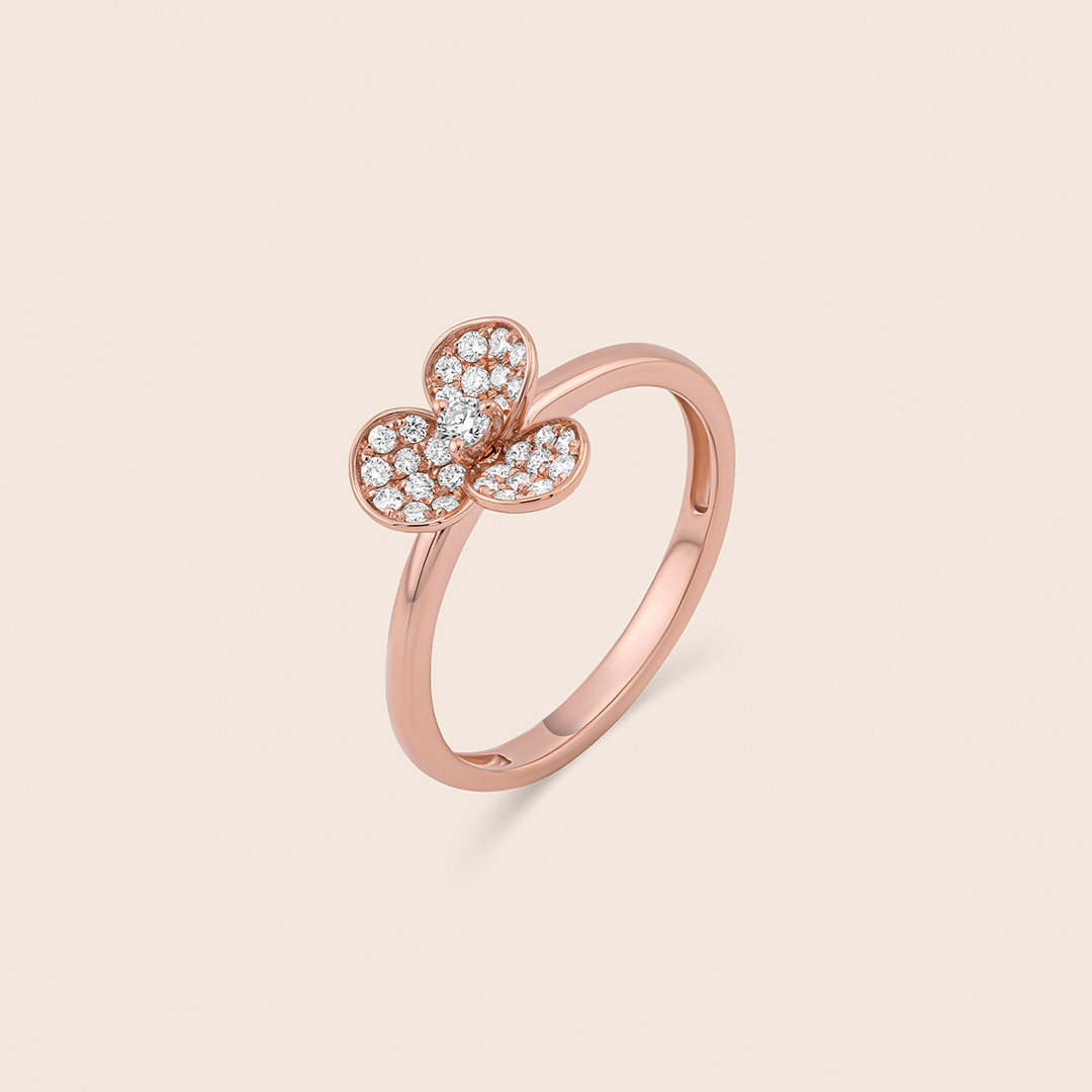 235 amara rose gold flower diamond ring - Image 1