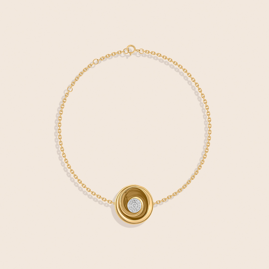 25 Classic yellow gold diamond simplified rose bracelet - Image 1