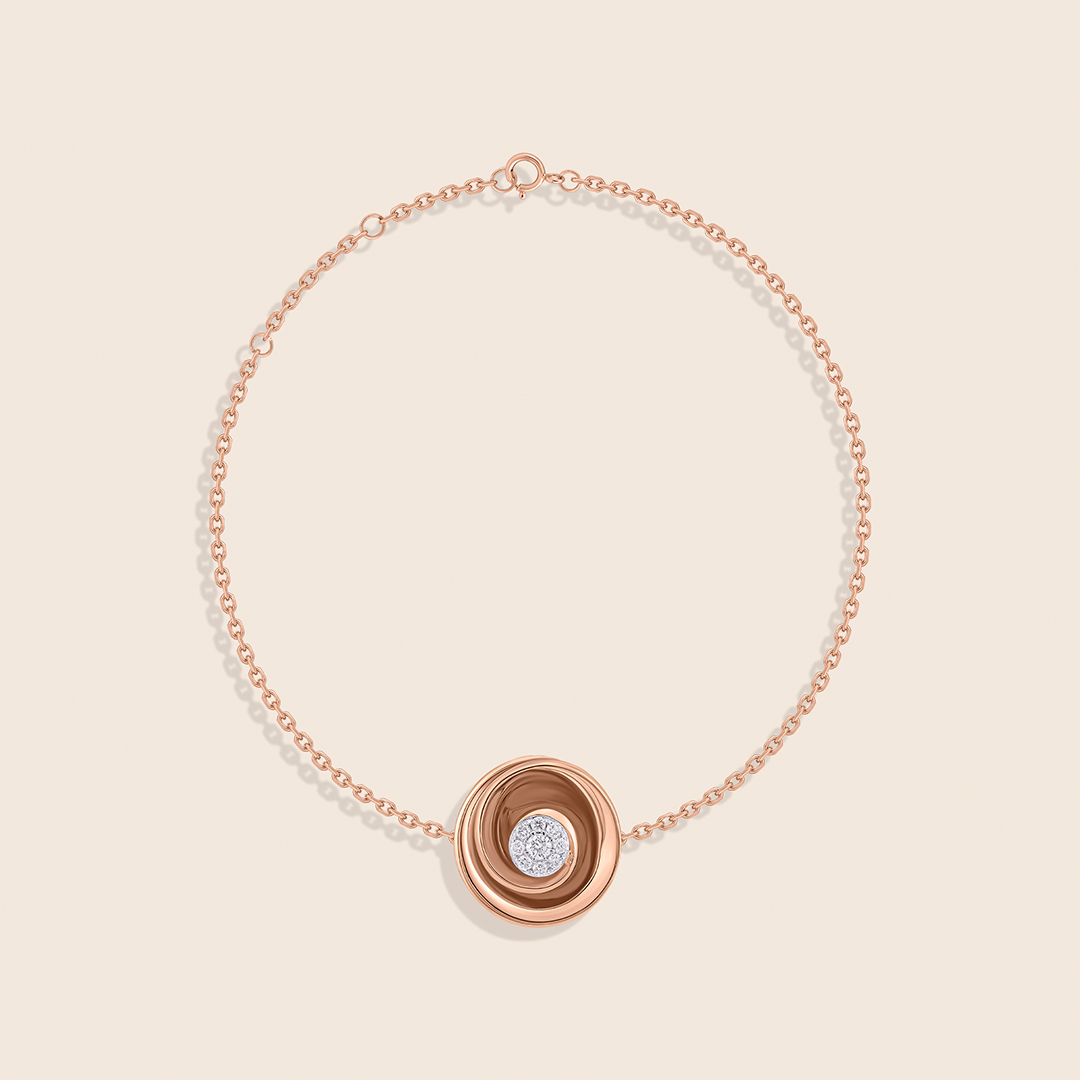 26 Classic rose gold diamond simplified rose bracelet - Image 1