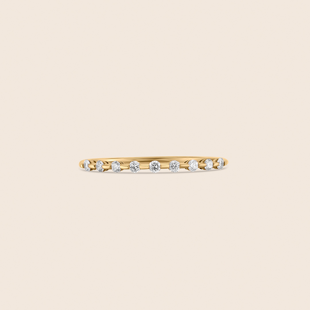 287 Classic yellow gold diamond bar setting band - Image 1