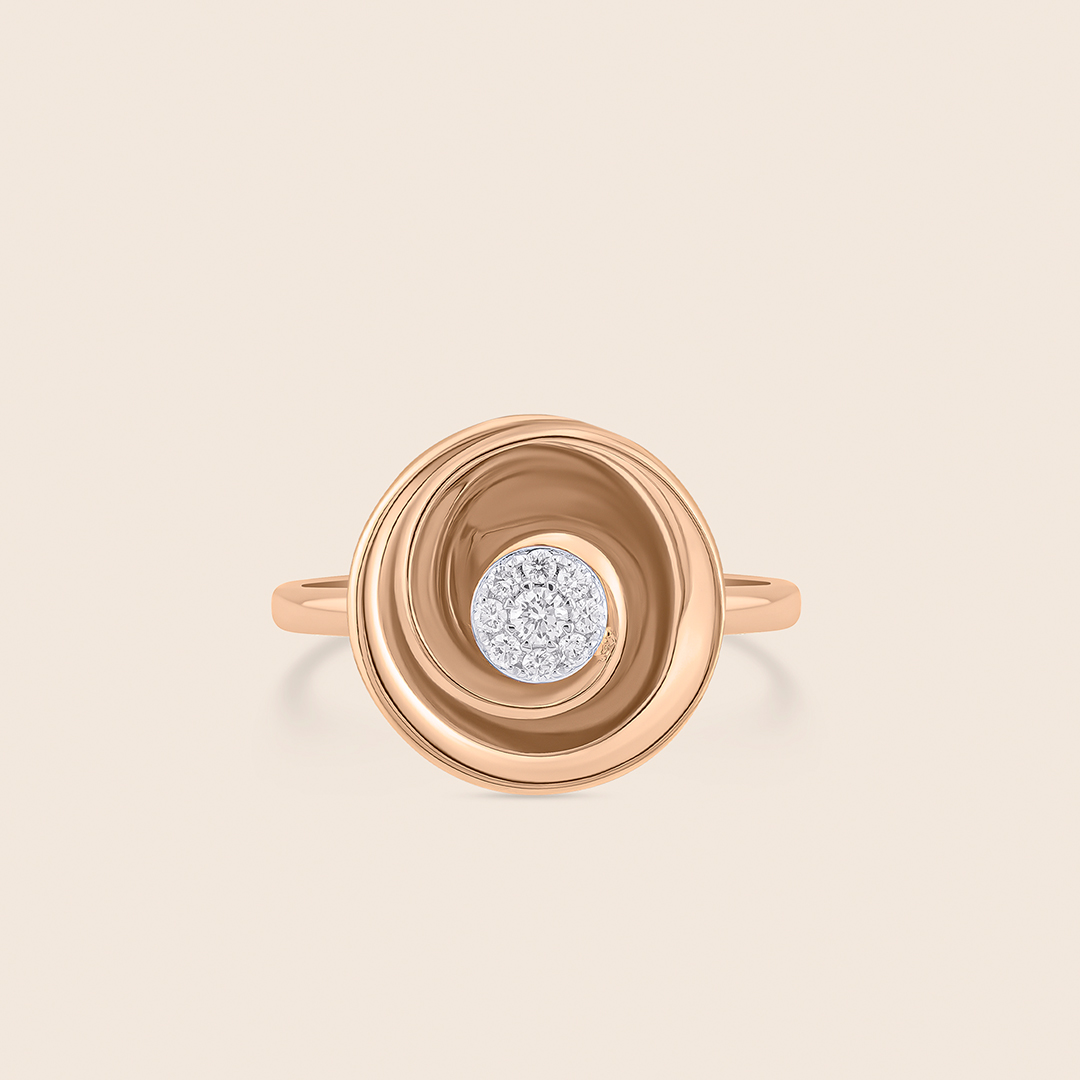 299 Classic rose gold diamond rose ring - Image 1