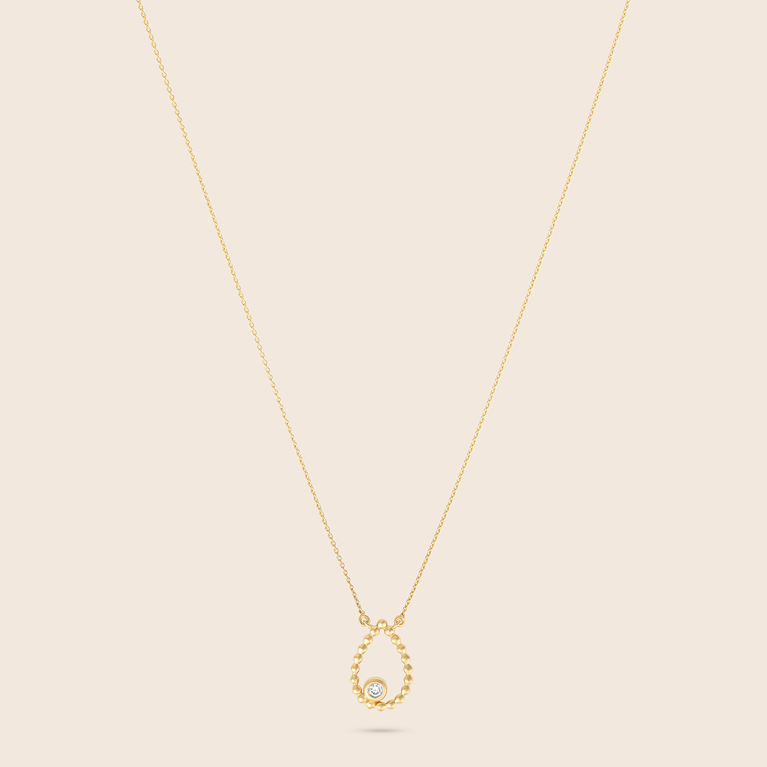 607060000001_1 Bubbleiss yellow gold diamond drop pendant - Image 1