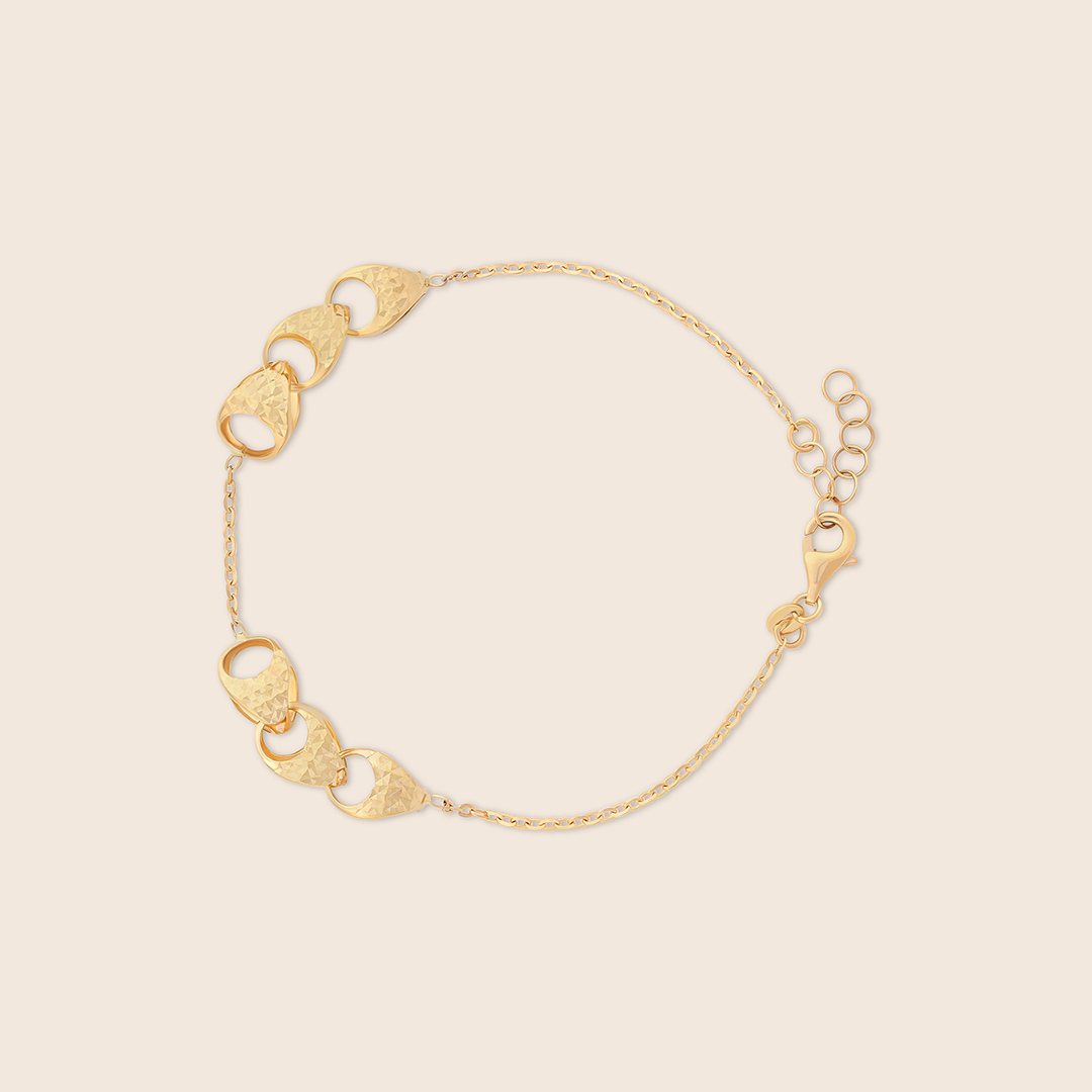 6RSLLFPSG8_1 Affinity bracelet in yellow gold with six interlinked motives - Image 1