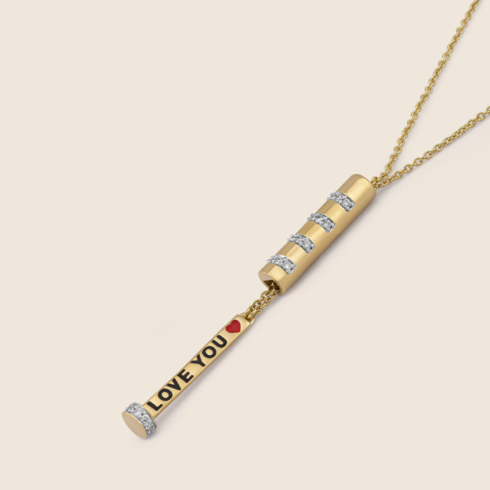 Esme yellow gold diamond hidden message pendant