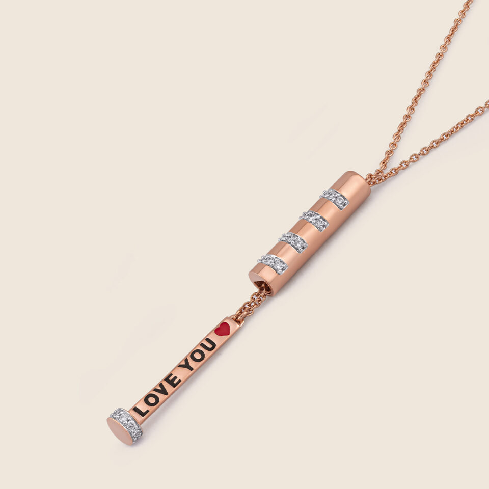 Esme rose gold diamond hidden message pendant