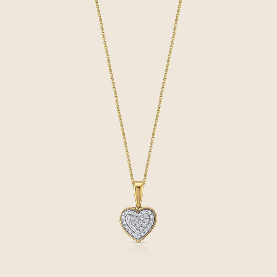 Esme yellow gold diamond heart pendant