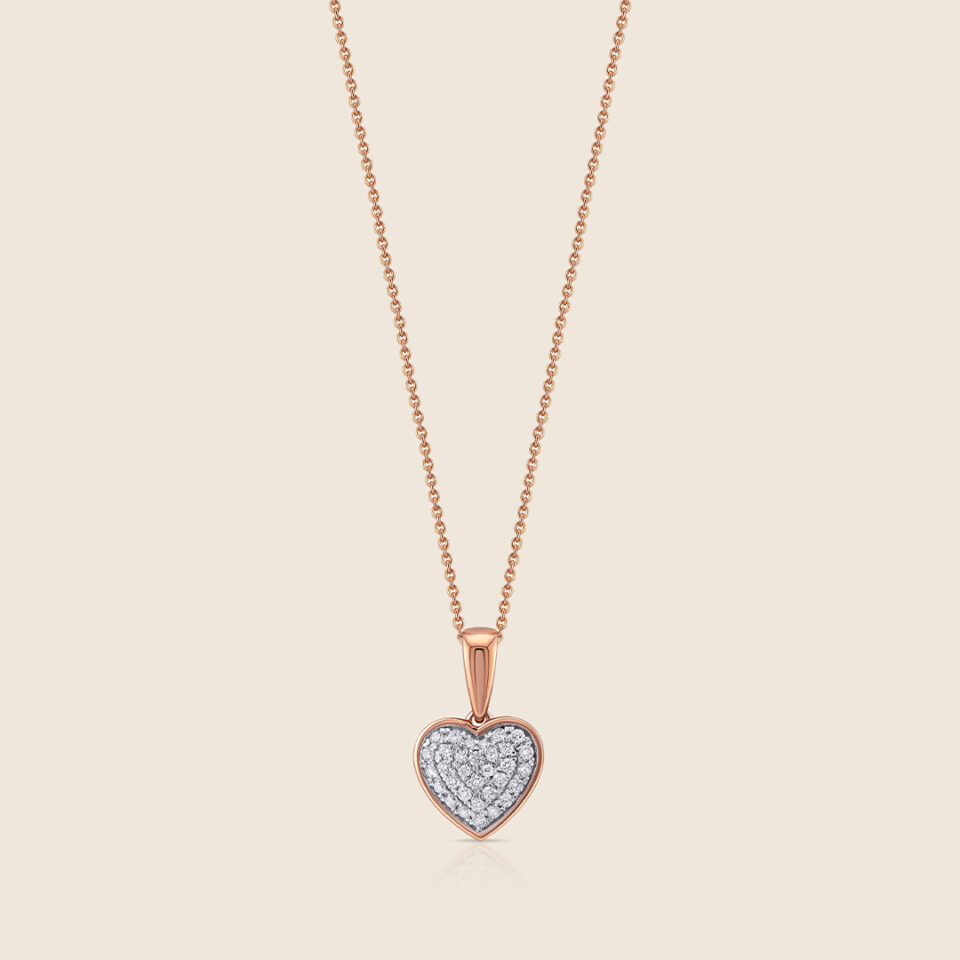 Esme rose gold diamond heart pendant