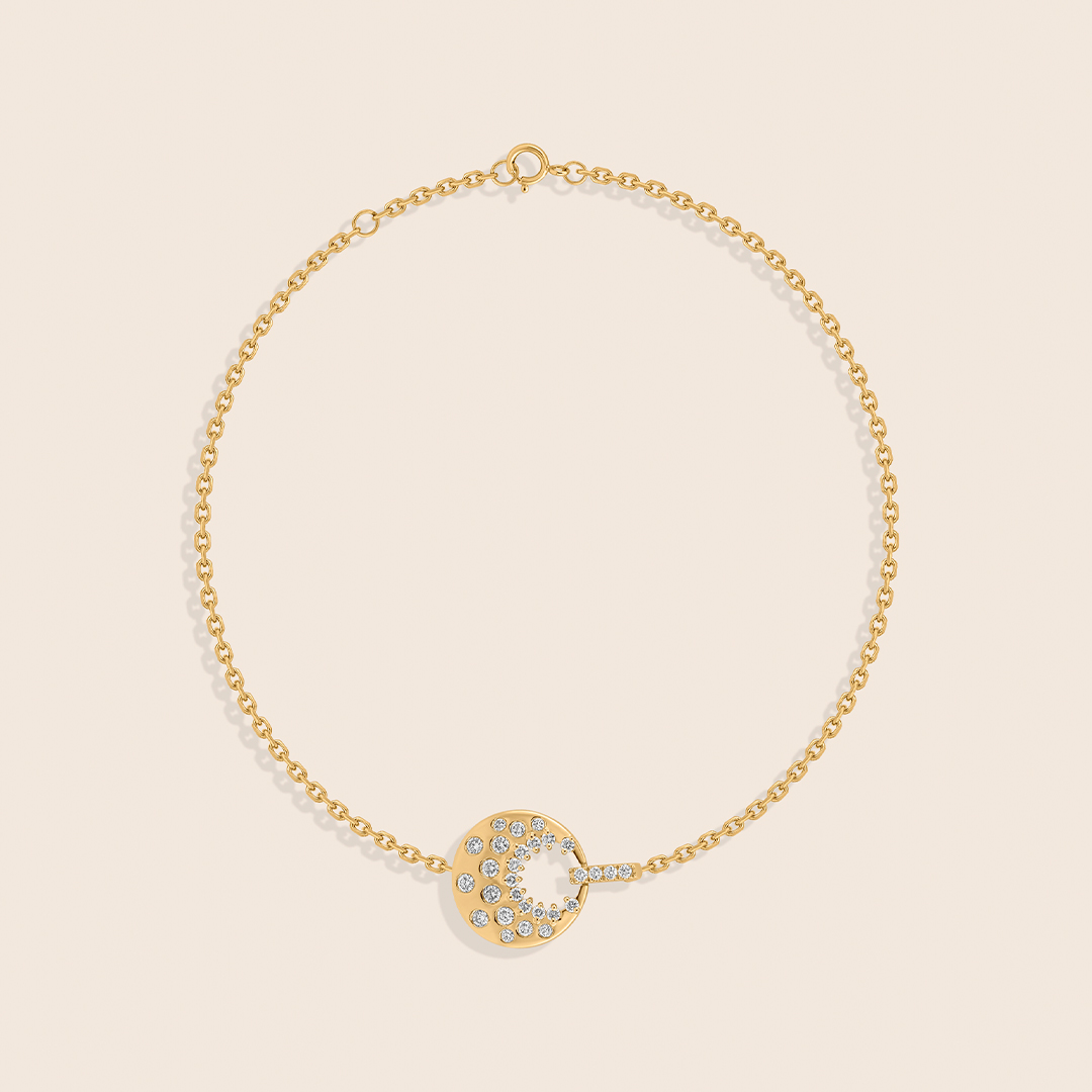 10 Stellar yellow gold diamond round bracelet - Image 1
