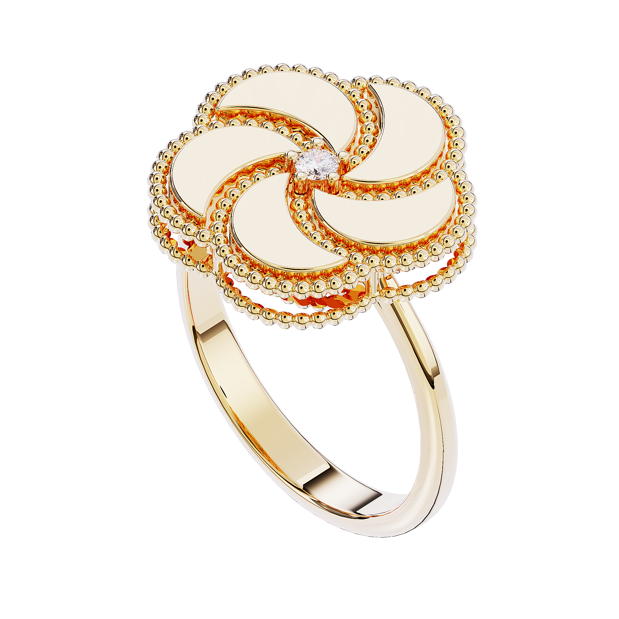 BLO0010RIFUPE00DAU750Y_1 Bloomy ring with diamonds - Image 1