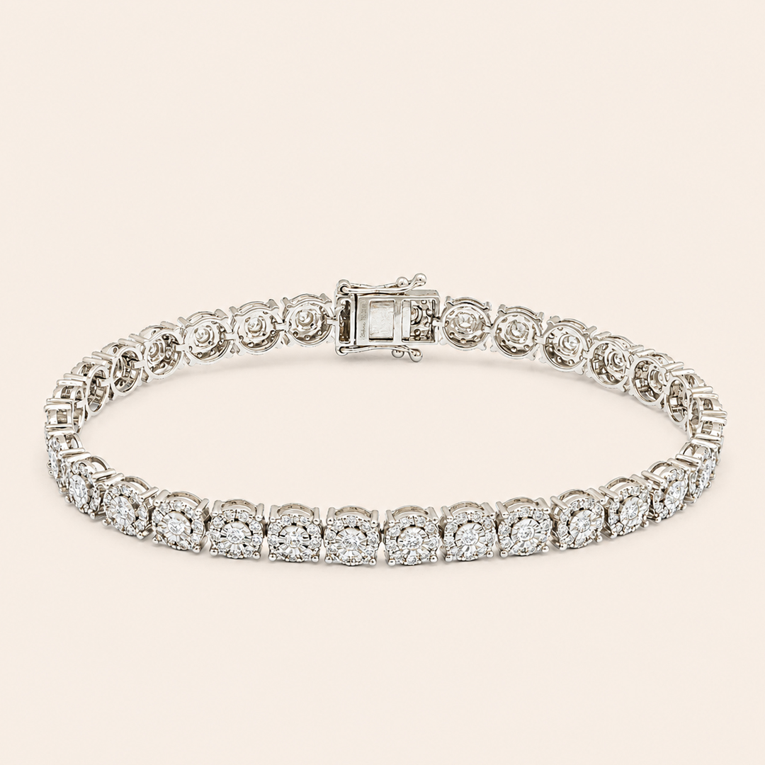 ADBR000167-image-657-5-1-copy Miracle white gold diamond cluster tennis bracelet - Image 1