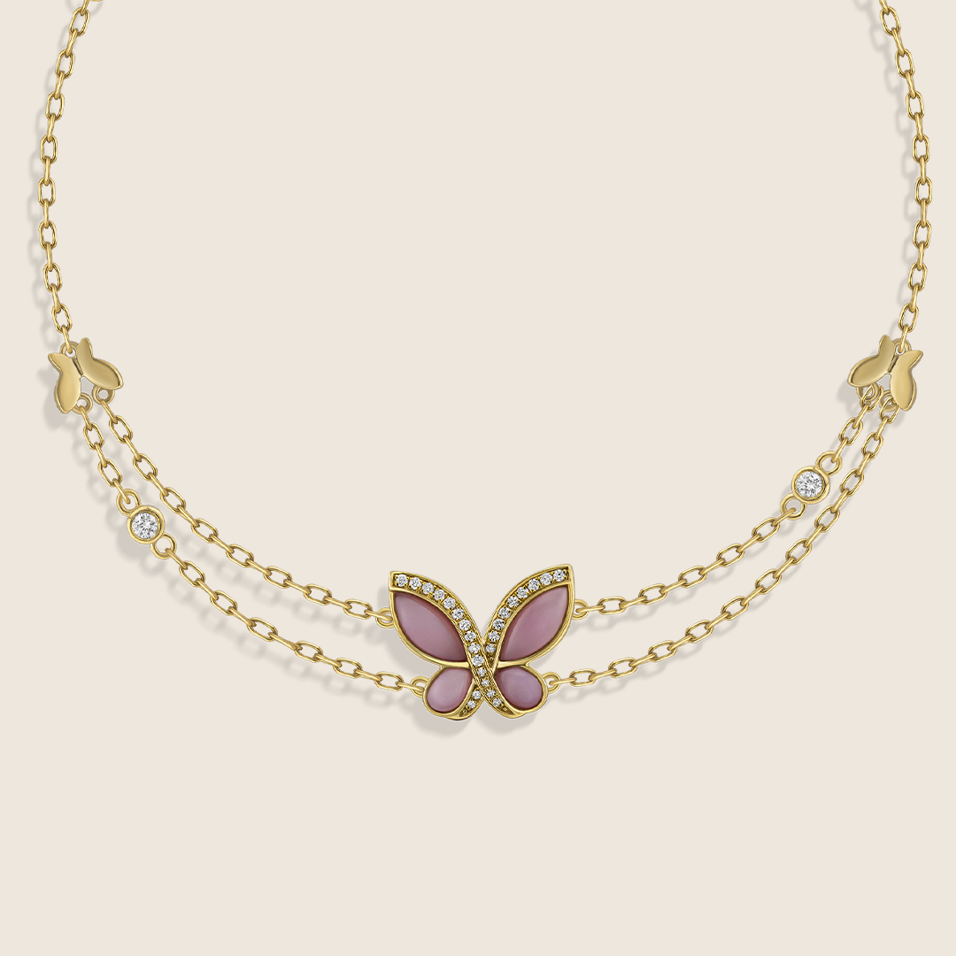 ADBR000619-image-438-ADBR000619-VOL-2 Volare 18k yellow Gold Petite Butterfly Diamond Bracelet with MOP - Image 1