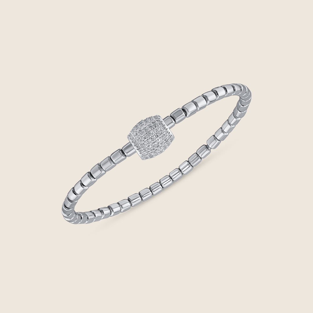 ADBR000645-image-462-ADBR000645-ESM-2 Esme white gold elastable bracelet with full diamond studded bead - Image 1