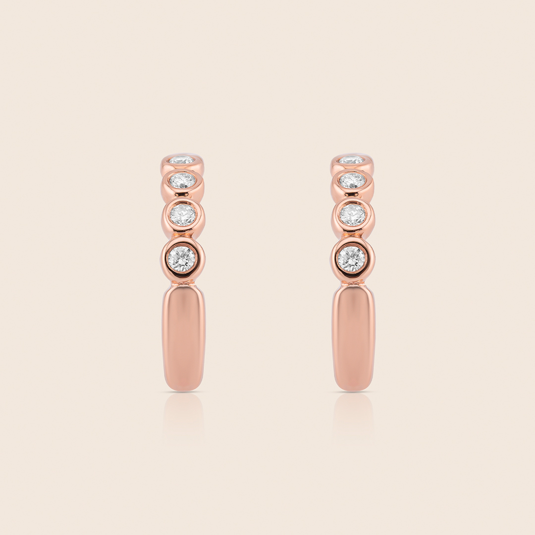 ADER000700-image-236-124 Classic rose gold bezel-set diamond earrings - Image 1
