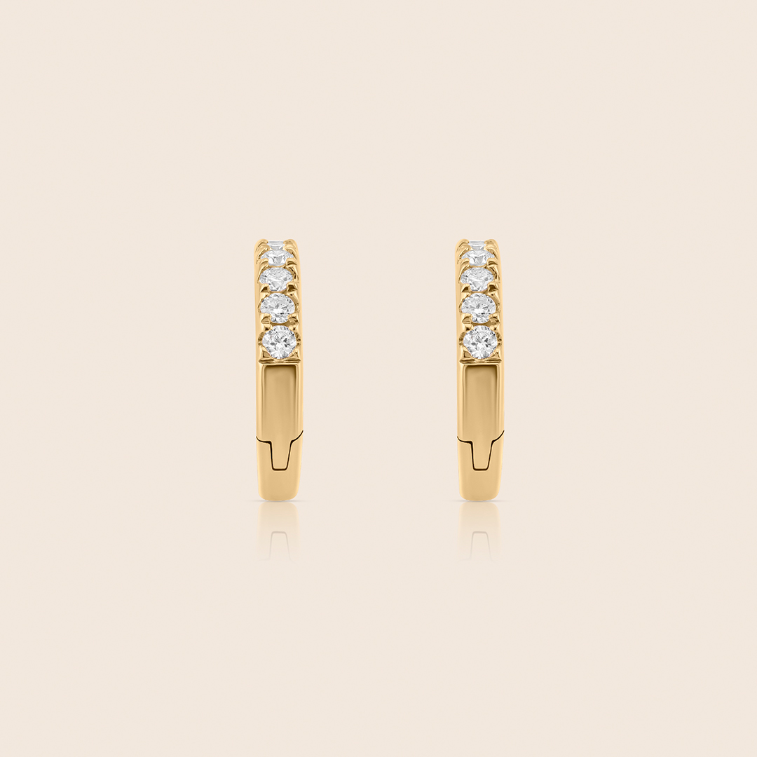 ADER000705-image-226-110 Second stud yellow gold seven prong-set diamond earring - Image 1