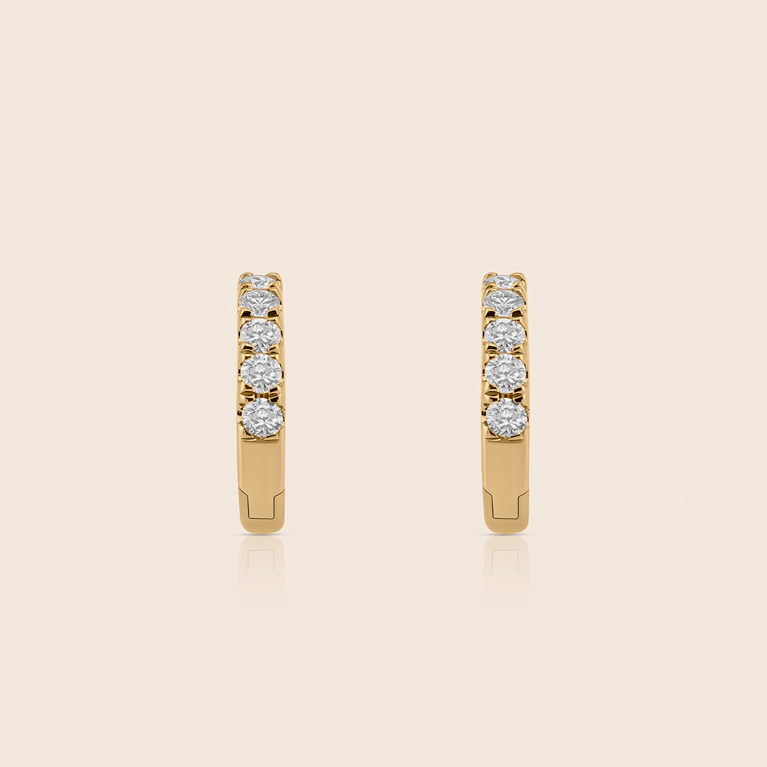 ADER000711-image-222-118 Second Stud yellow gold six prong-set diamond earring - Image 1