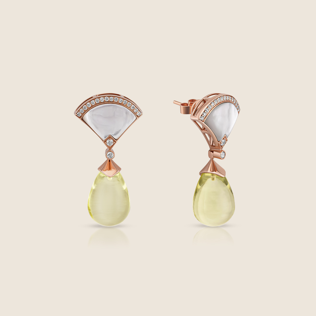 ADER001325-image-466-ADER001325-AMR-2 Amara rose gold diamond and MOP earring with lemon quarts dangle - Image 1