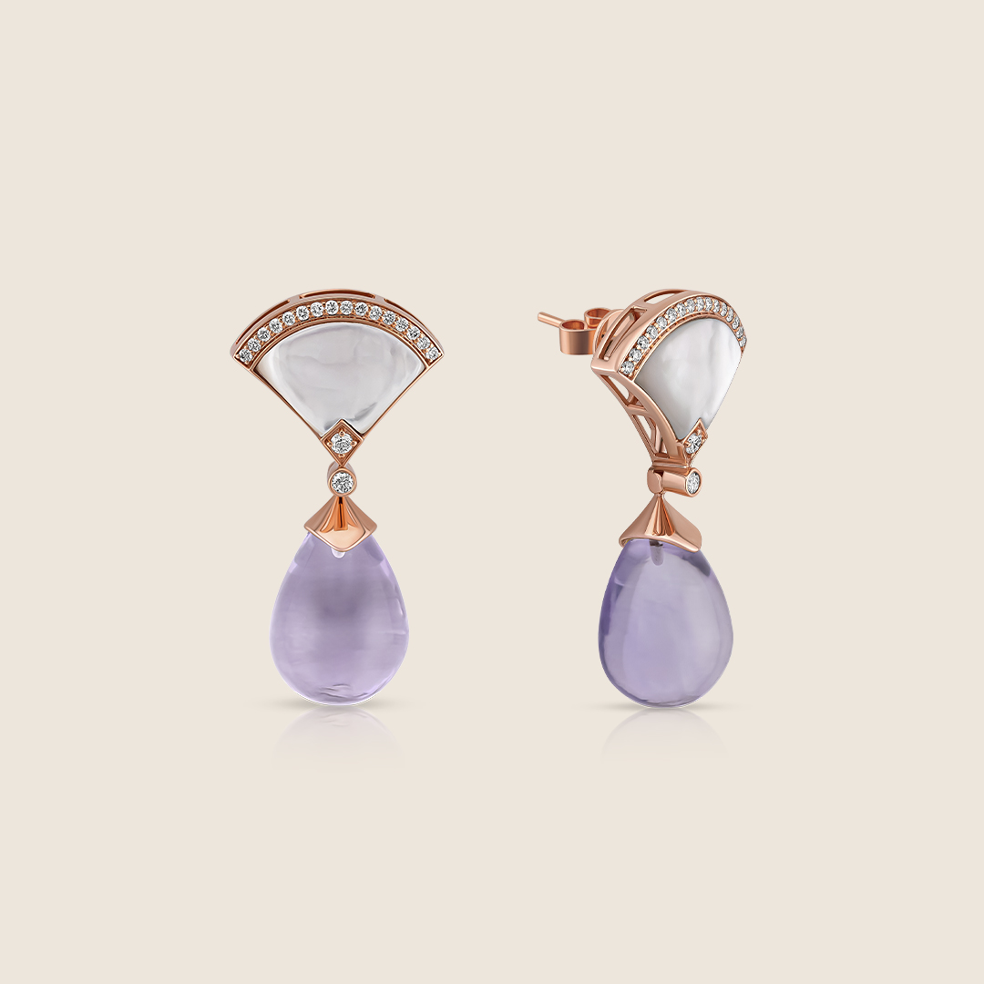 ADER001326-image-470-ADER001326-AMR-2 Amara rose gold diamond and MOP earring with amethyst dangle - Image 1