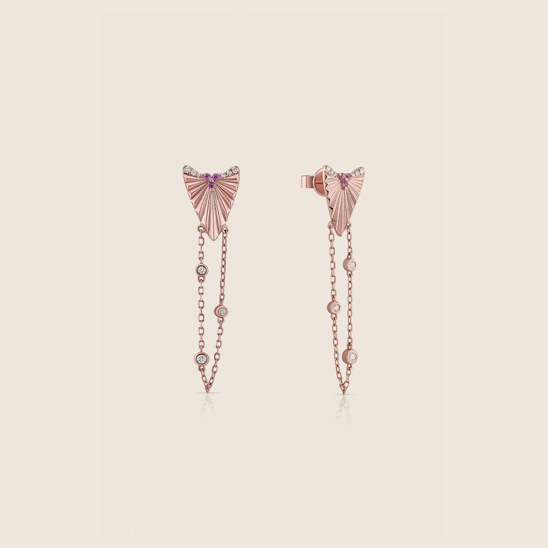 ADER001376-image-362-ADER001376-VOL-2 Volare rose gold faceted diamond earring with ruby - Image 1