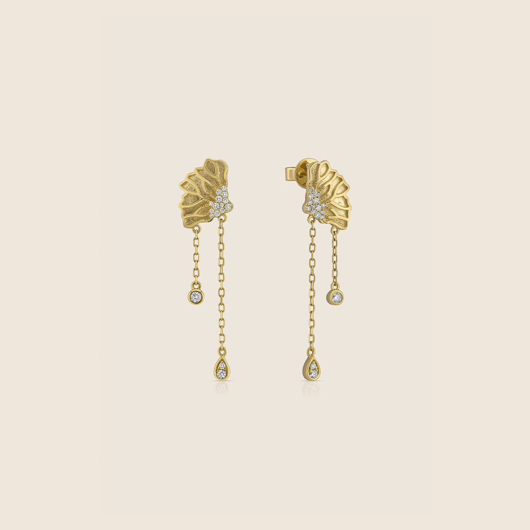 ADER001380-image-350-ADER001380-VOL-2 Volare 18k Yellow Gold Delicate Flutter Diamond Earrings - Image 1