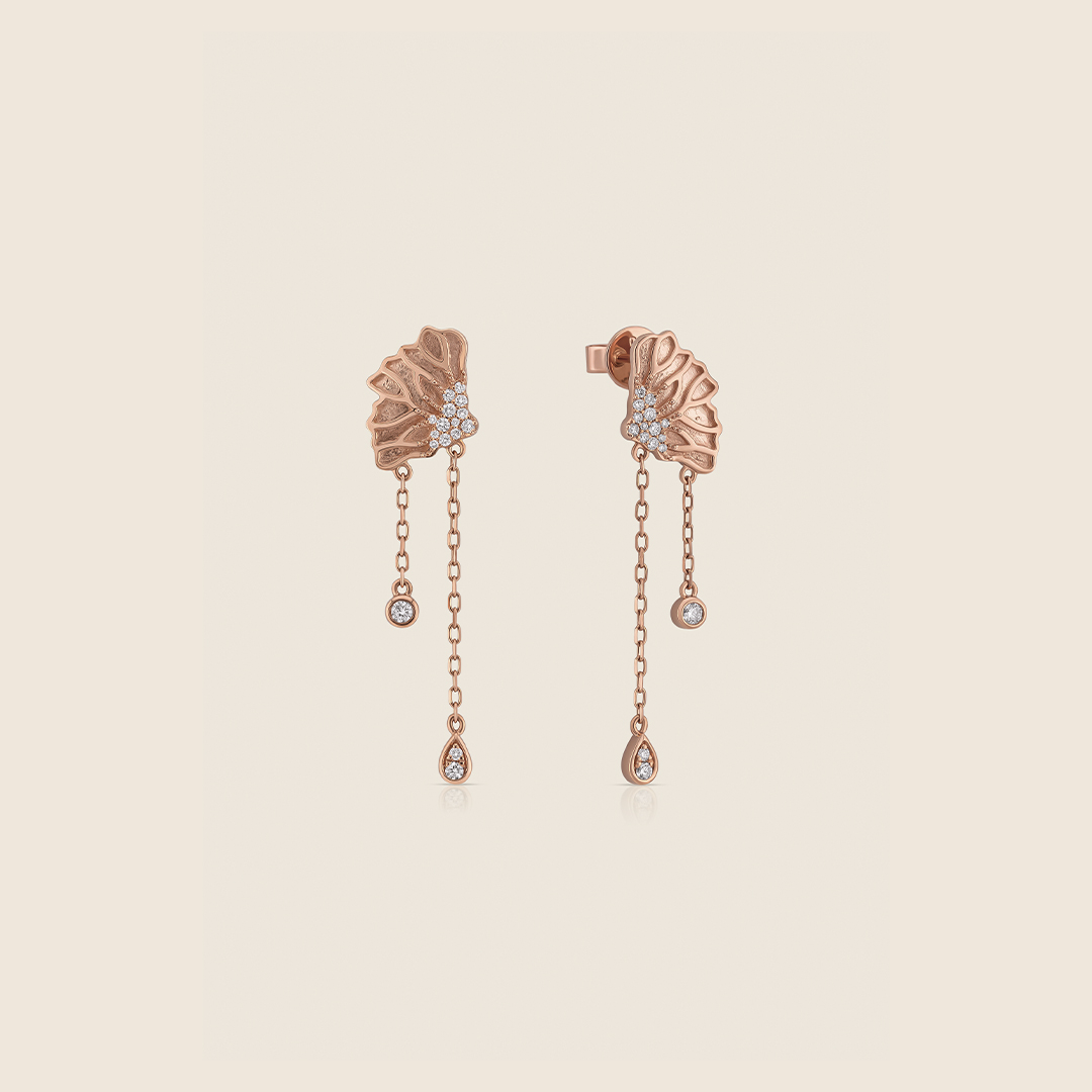 ADER001382-image-346-ADER001382-VOL-2 Volare 18k Rose Gold Delicate Flutter Diamond Earrings - Image 1