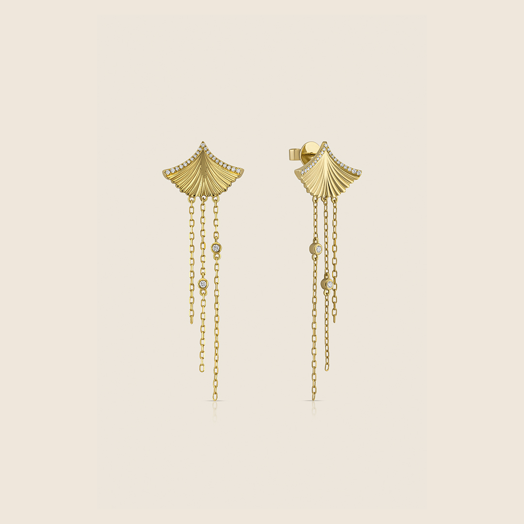 ADER001386-image-338-ADER001386-VOL-2-1 Volare 18k yellow gold Diamond Cascading Wings Earrings - Image 1
