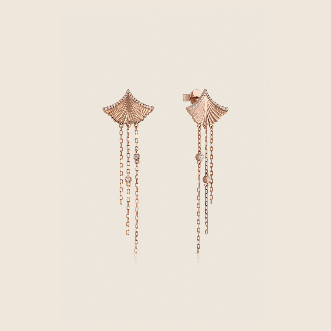 ADER001388-image-334-ADER001388-VOL-2 Volare 18k rose gold Diamond Cascading Wings Earrings - Image 1