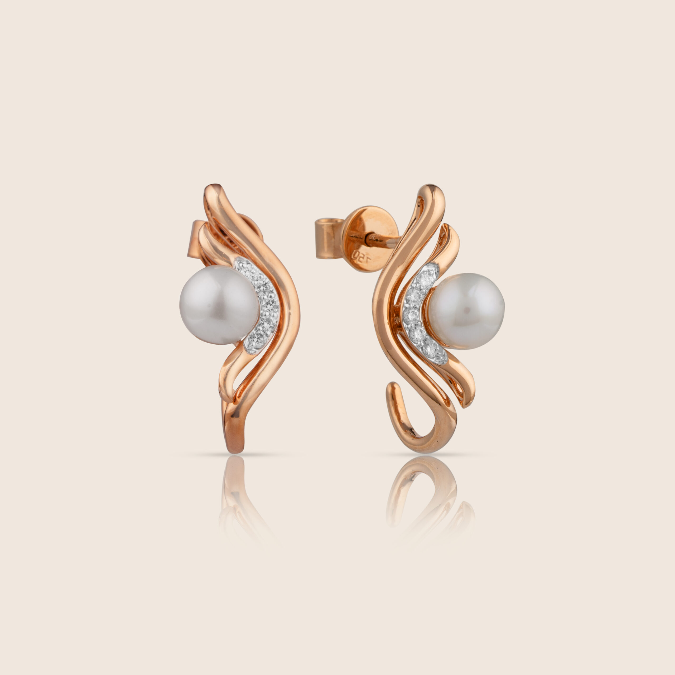 ADER001410-image-606-3-1080x1080-copy-1 Lavita rose gold diamond dome earring - Image 1